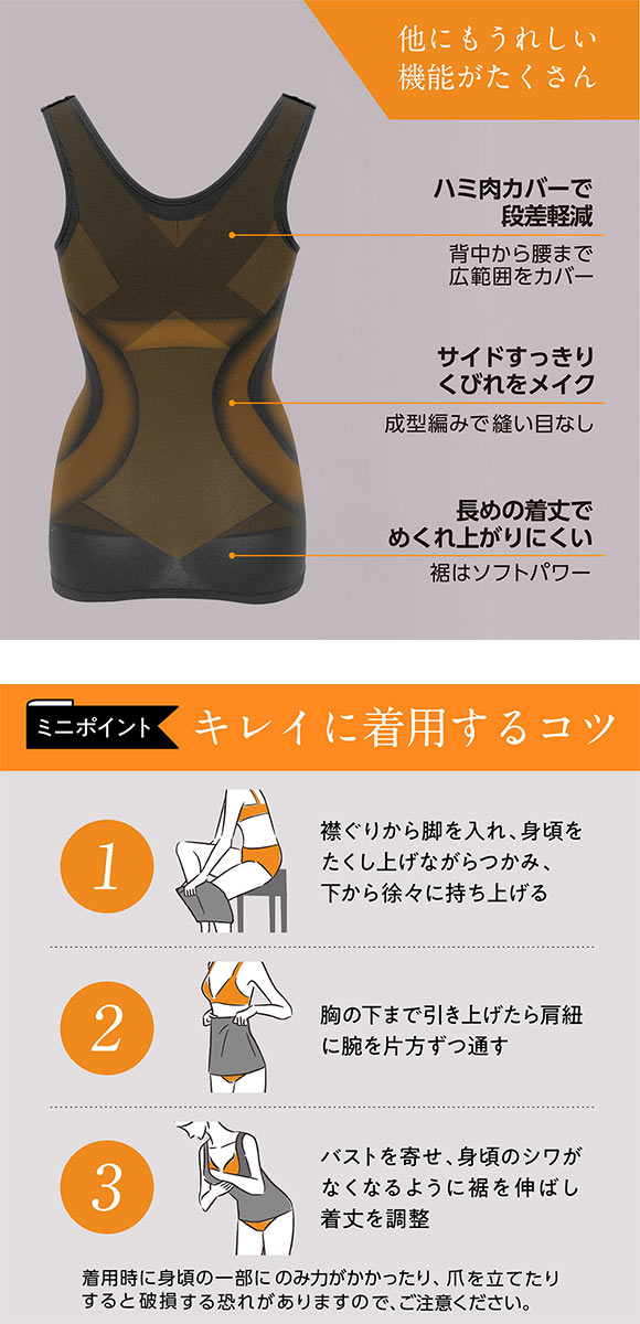 ルシアン LECIEN PowerShape シェイパー 細くみせるインナー Body Liner M L LL 成型