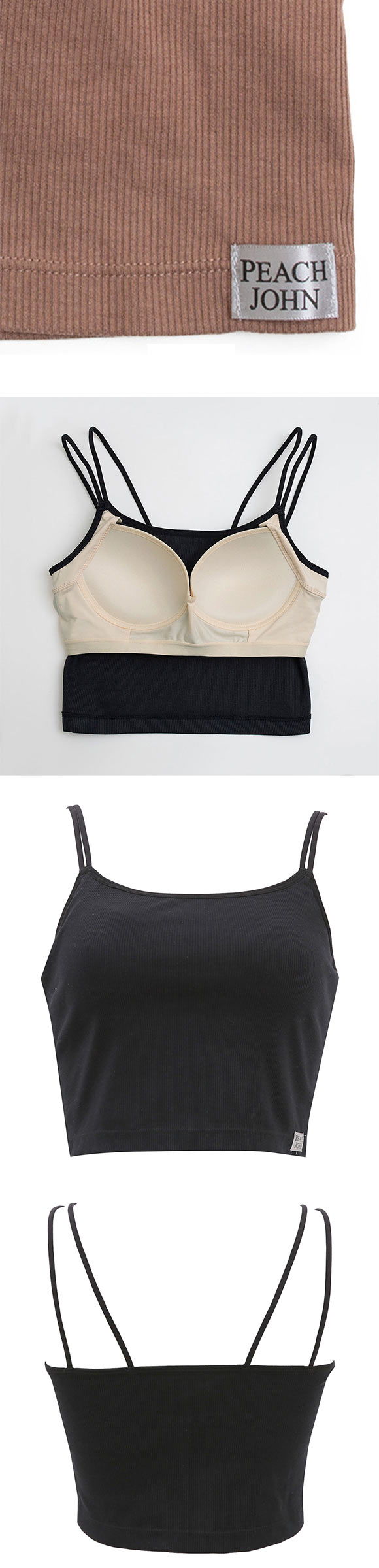 ルシアン PEACH JOHN×LECIEN カップ付きクロップドキャミ リブインナー NEW BASICタイプ LECIEN ティーン ピーチジョン PJコラボ