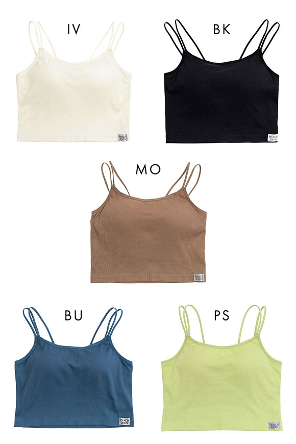 ルシアン PEACH JOHN×LECIEN カップ付きクロップドキャミ リブインナー NEW BASICタイプ LECIEN ティーン ピーチジョン PJコラボ