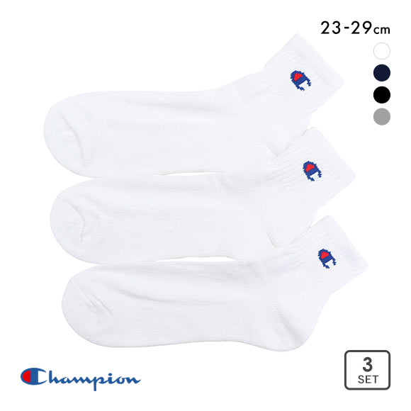 チャンピオン Champion ユニセックス クォーターレングス ソックス 3足