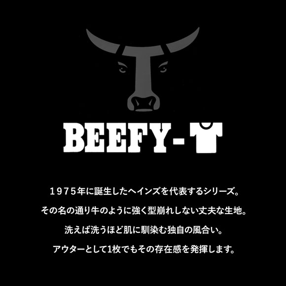 ヘインズ Hanes ビーフィー BEEFY-T クルーネック ロングスリーブ Tシャツ ビッグサイズ 長袖 インナー H5186L ヘビーウェイト 白T
