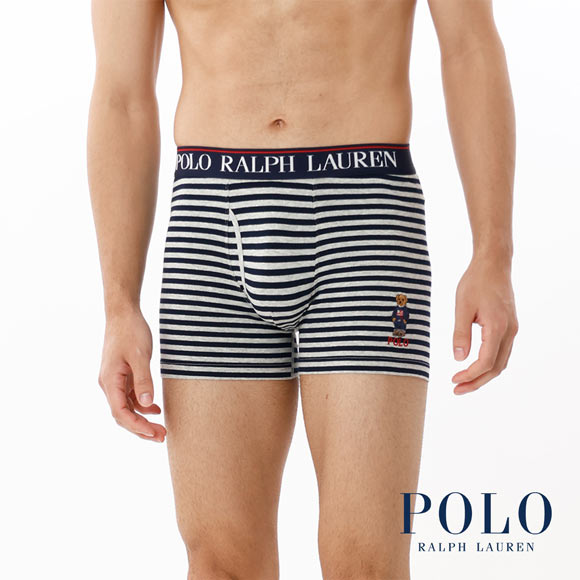 ポロ ラルフ ローレン Stripe Core Flag Sweater Bear Embroidery ボクサーパンツ 前あき メンズ アンダーウェア POLO RALPH LAUREN