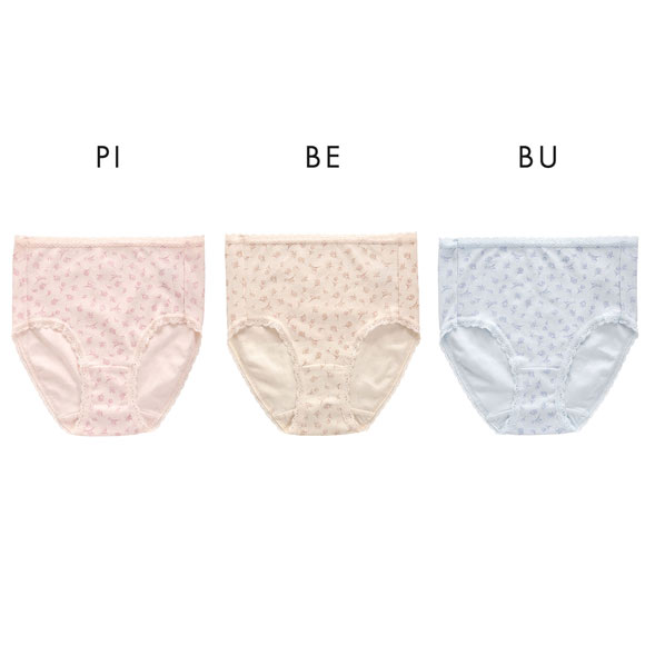 はきこみ深め 綿100％ ウエストレース フラワープリント リラックス スタンダード ショーツ M L LL 単品