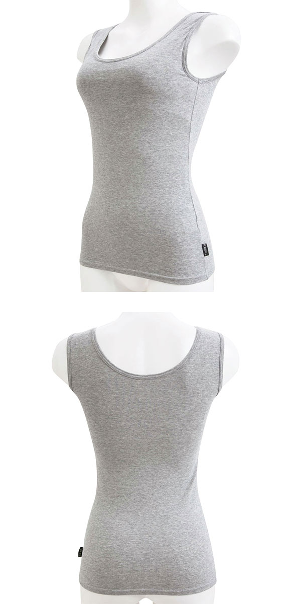 (クロスコ)KUROSUCO やわらか綿混 カップ付き タンクトップ ブラトップ