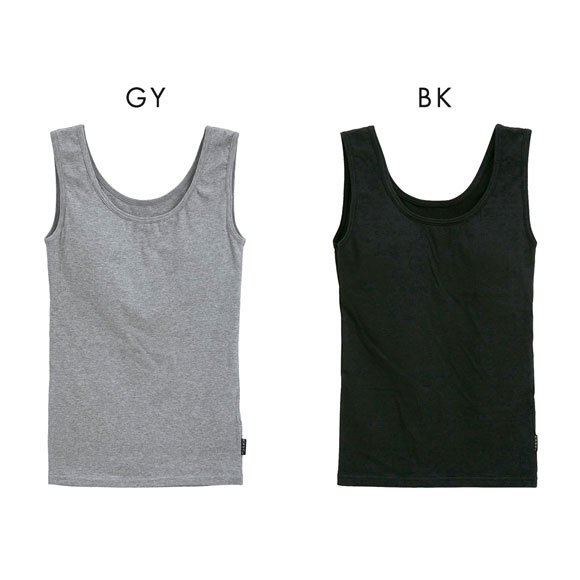 クロスコ KUROSUCO やわらか綿混 カップ付き タンクトップ ブラトップ