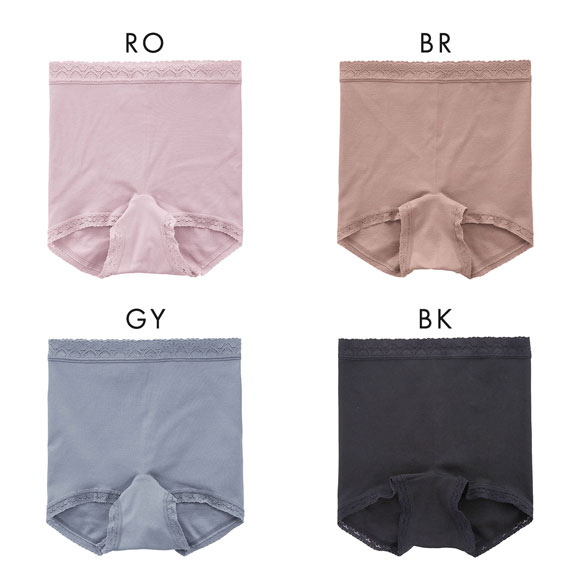 クロスコ KUROSUCO ショーツ お腹すっぽり 深め ハイウエスト 一分丈 日本製 綿混 ストレッチ 単品