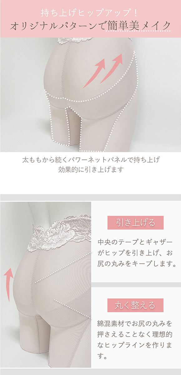 ブラデリス はくだけ上向き おしりPライン ラッピングショーツ ロング S-5L 大きいサイズ ハイウエスト 接触冷感 吸汗速乾 綿混