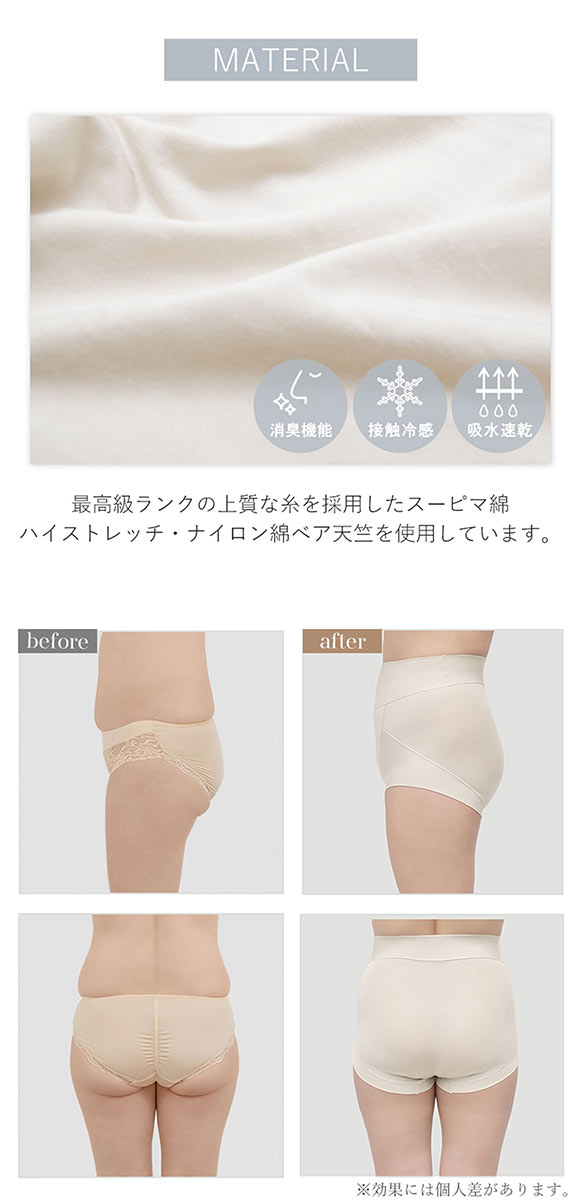 ゆきねえ 365綿混モアらく すっぽりショーツ S-5L おなかおさえ 超らくちん おしりすっぽり 吸汗速乾 ブラデリス 大きいサイズ