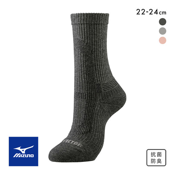 ミズノ MIZUNO ドライベクター 薄手パイルソックス クルー丈 靴下 レディース 吸湿速乾 抗菌防臭 ムレ ニオイ