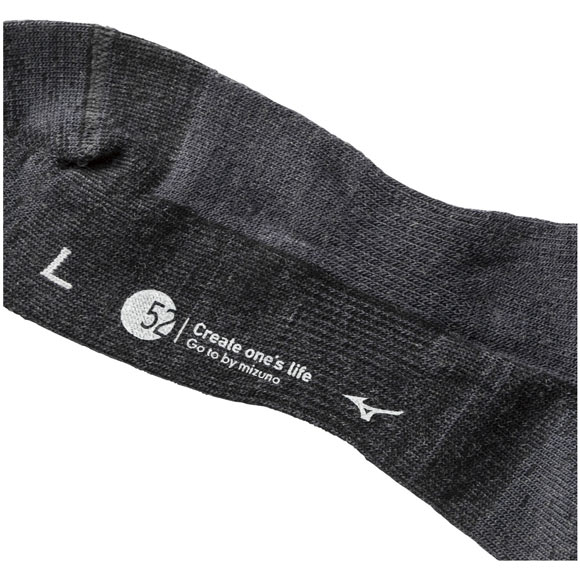 ミズノ MIZUNO ブレスサーモ BREATH THERMO ソックス クルー丈 メンズ ウール 薄手 あったか 保温 吸湿発熱
