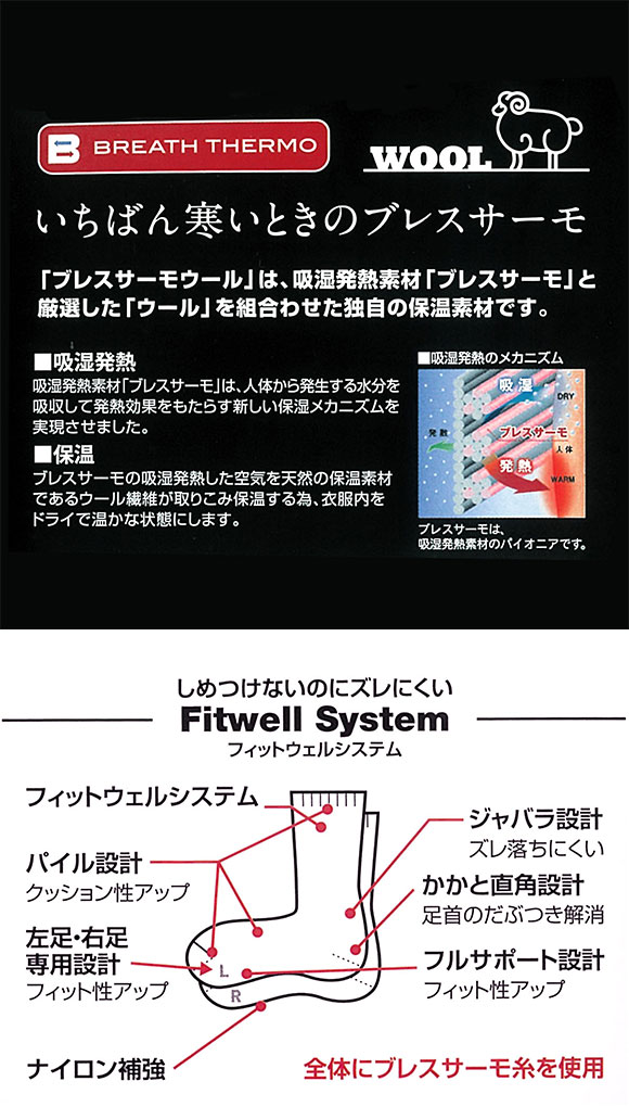 ミズノ MIZUNO ブレスサーモ BREATH THERMO ウール極厚ソックス 吸湿発熱素材 パイル レディース あったか 保温 冷え