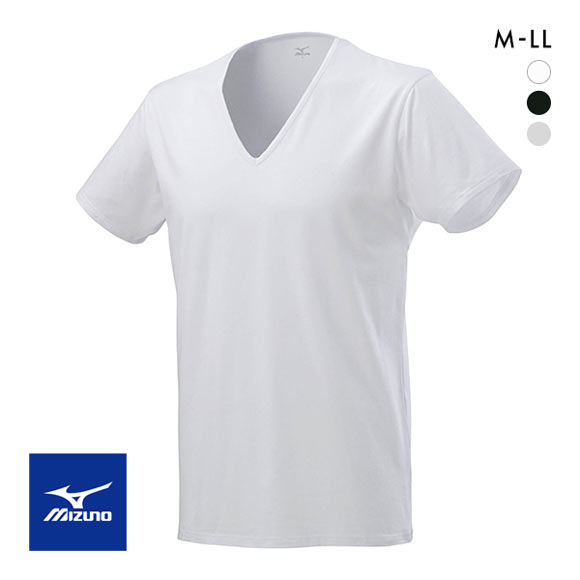 ミズノ MIZUNO 汗のニオイに 着るドラント 消臭クイックドライアンダー Vネック半袖シャツ メンズ 消臭インナー 吸汗速乾 抗菌防臭