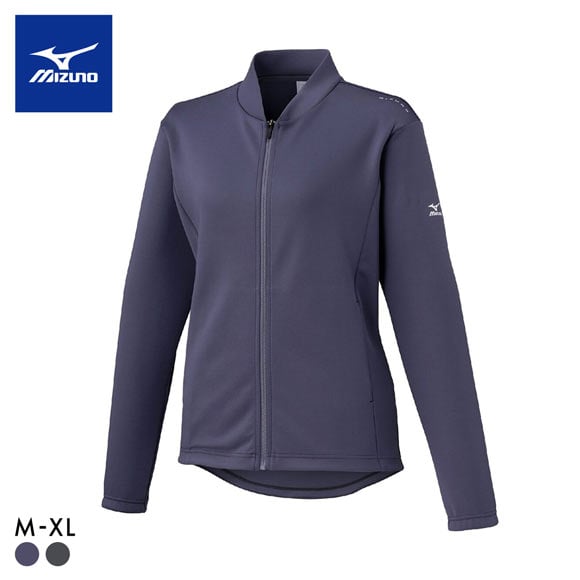 ミズノ レディース ストレッチ スウェットジャケット M L XL フルジップ ジャケット ブルゾン トップス スポーツウェア フード無し