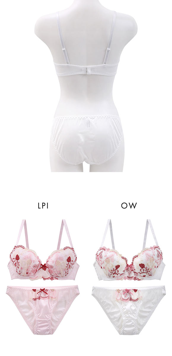 エレガント ロマンティックストロベリー ブラセット ABCDEF 大きいサイズ グラマー ブラジャー ショーツ セット Elegante