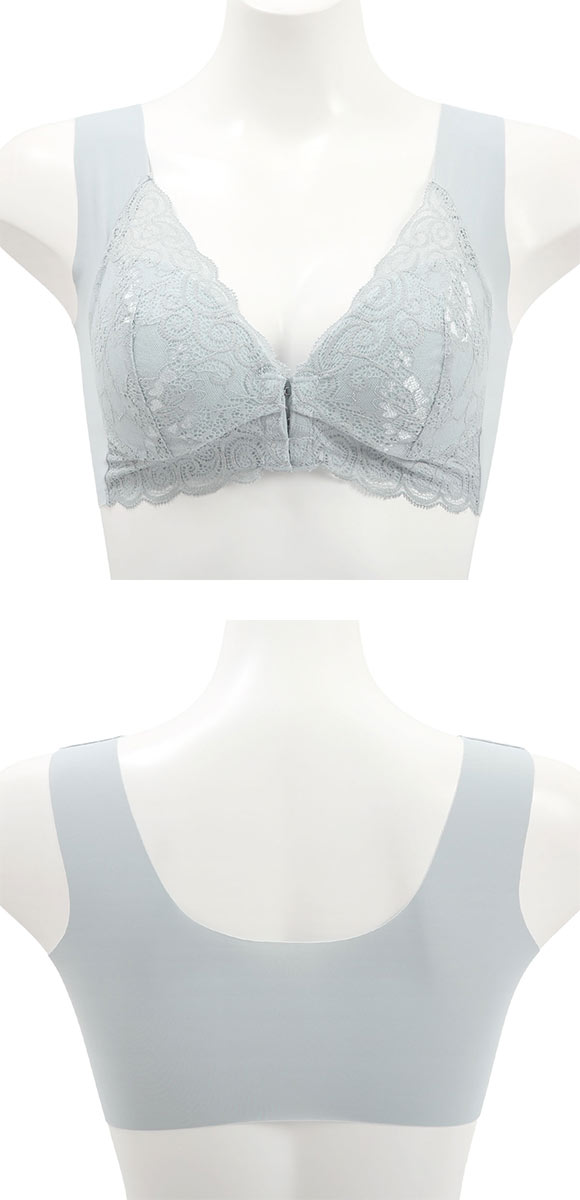 エレガント フロントホック 極薄ヘム ノンワイヤーブラジャー M L LL 3L 4L 5L 6L 大きいサイズ グラマー Elegante