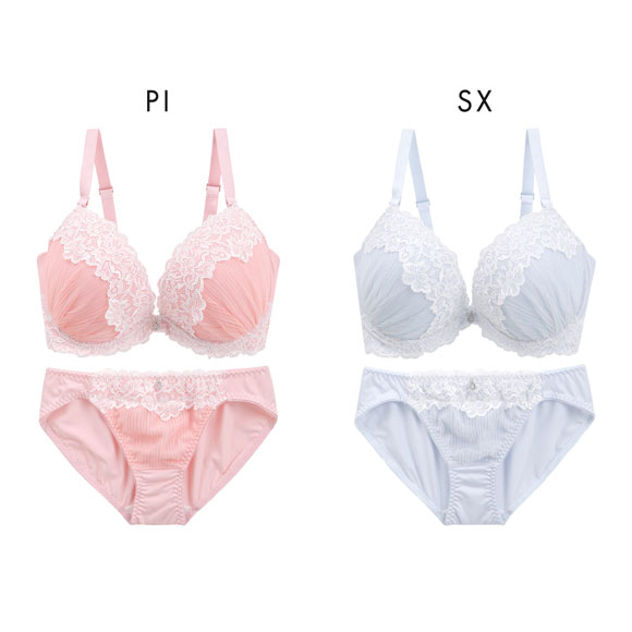 パンキュート プリーツチュールレース ブラセット CDEF80-95 脇寄せ