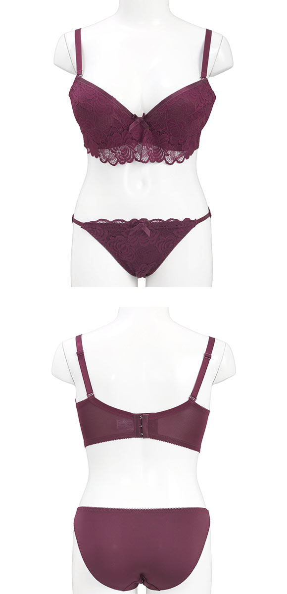 エレガント 脇肉を谷間に変える脇高ブラ ローズレース ブラセット GHI65-95 ブラジャー ショーツ セット 脇寄せ 谷間 盛り Elegante