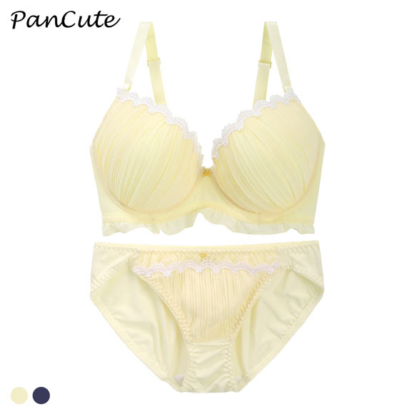 パンキュート プリーツジョーゼット ブラセット GHI65-95 グラマー アンダー大きいサイズ 美胸 谷間 盛り胸 PANCUTE