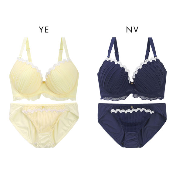 パンキュート プリーツジョーゼット ブラセット GHI65-95 グラマー アンダー大きいサイズ 美胸 谷間 盛り胸 PANCUTE