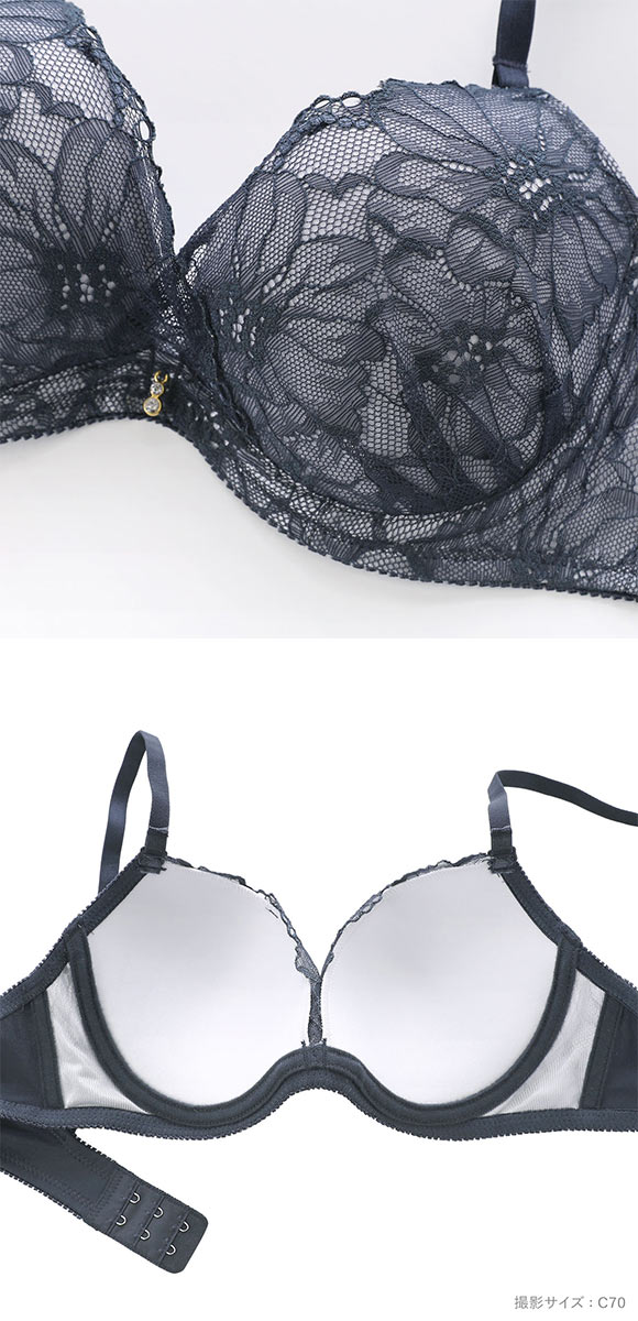 パンキュート フラワーカシュクール ブラセット ABCDEF 大きいサイズ グラマー リフトアップ ブラジャー ショーツ セット