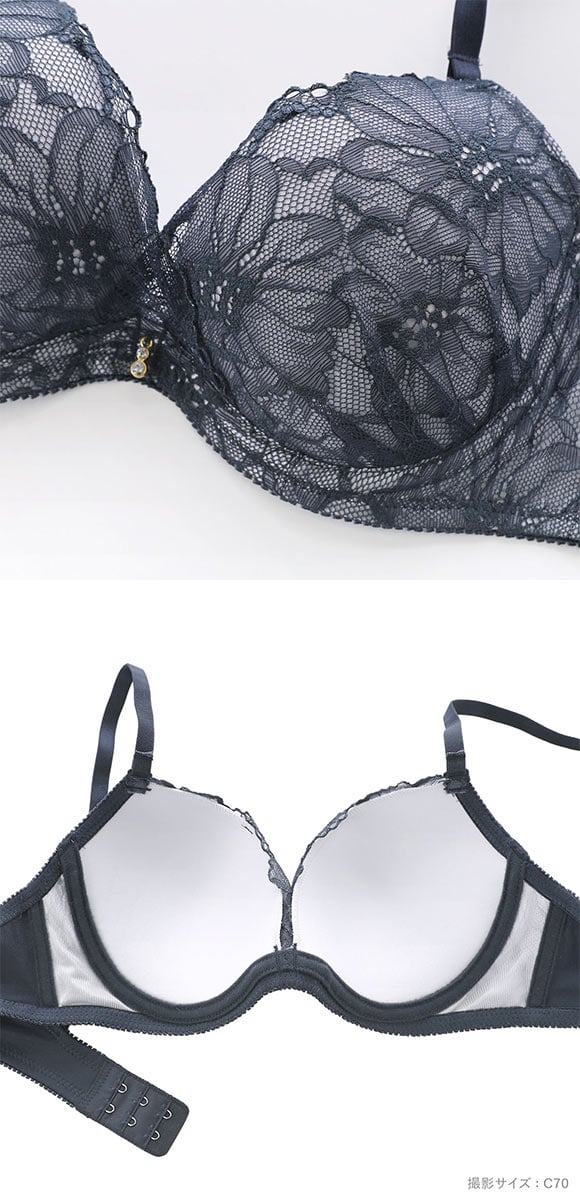 パンキュート フラワーカシュクール ブラセット ABCDEF 大きいサイズ グラマー リフトアップ ブラジャー ショーツ セット