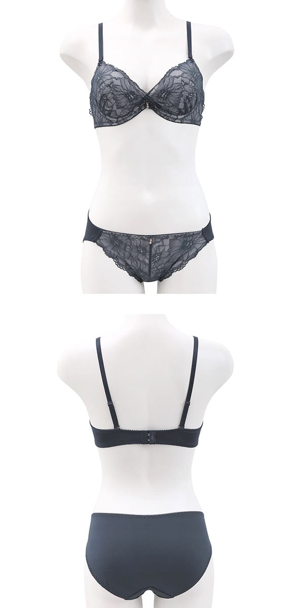 パンキュート フラワーカシュクール ブラセット ABCDEF 大きいサイズ グラマー リフトアップ ブラジャー ショーツ セット