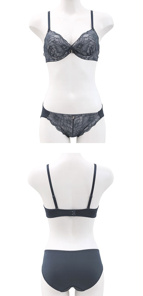 パンキュート フラワーカシュクール ブラセット ABCDEF 大きいサイズ グラマー リフトアップ ブラジャー ショーツ セット