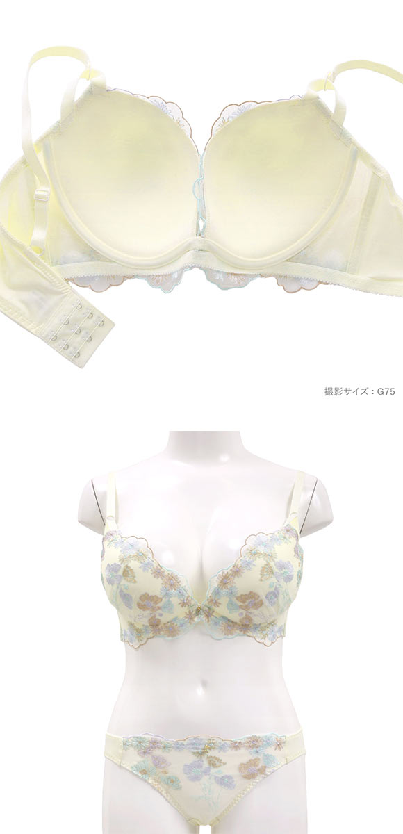 パンキュート チャーミングピオニー ブラセット GHI65-95 大きいサイズ グラマー リフトアップ ブラジャー ショーツ セット