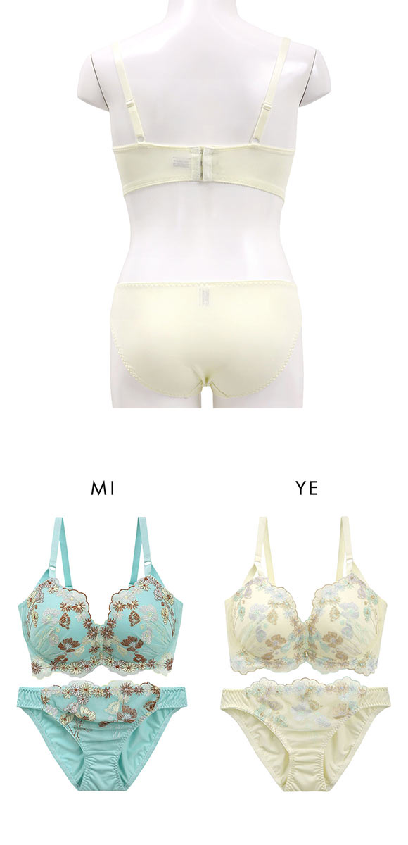 パンキュート チャーミングピオニー ブラセット GHI65-95 大きいサイズ グラマー リフトアップ ブラジャー ショーツ セット