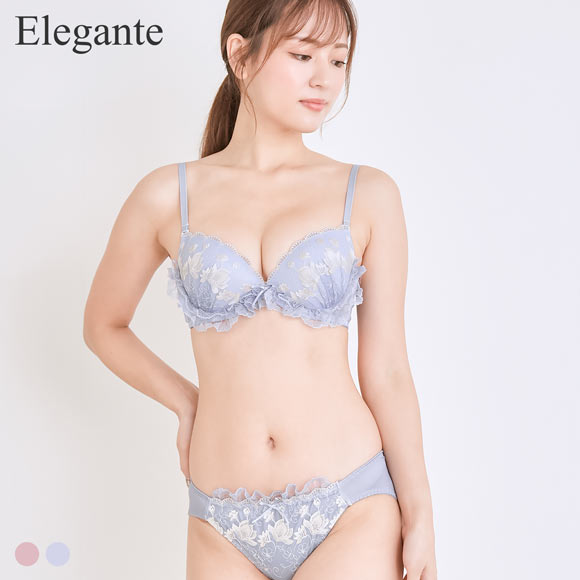 エレガント ロマンティックフリル ブラセット CDEF80-95 グラマー アンダー大きいサイズ 脇肉 谷間 Elegante