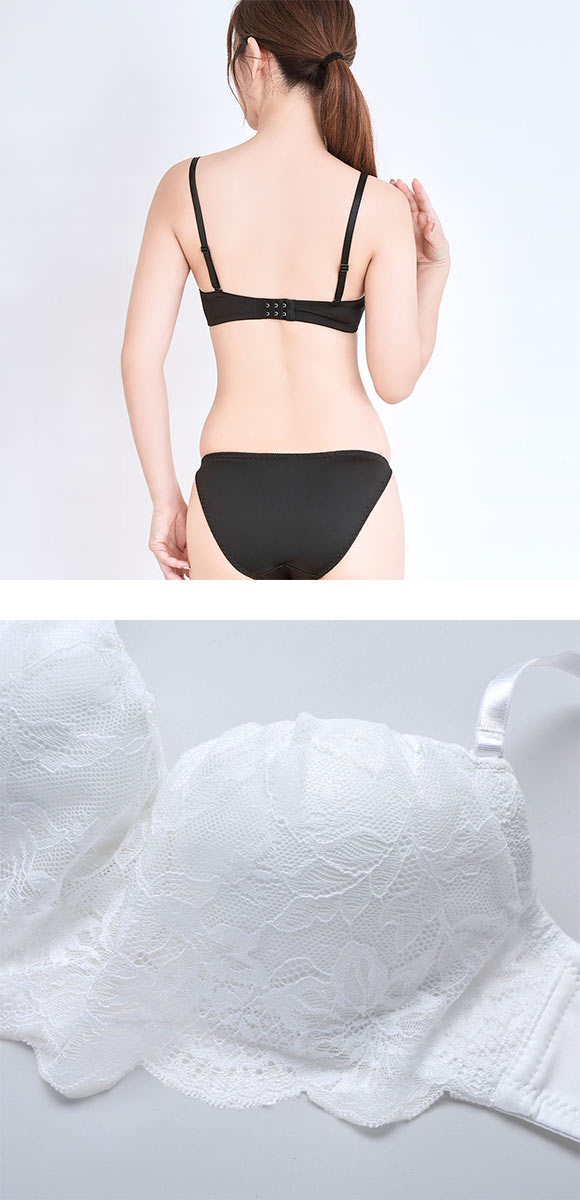 エレガント カバーレーシー ブラセット ABCDEF 大きいサイズ グラマー 盛り 下厚パッド ブラジャー ショーツ セット Elegante