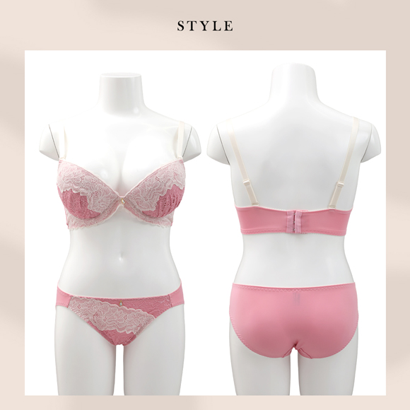エレガント バイカラーレーシー ブラセット 3点セット Tバック BCDEF80-95 大きいサイズ グラマー 谷間 寄せ ブラジャー ショーツ セット Elegante