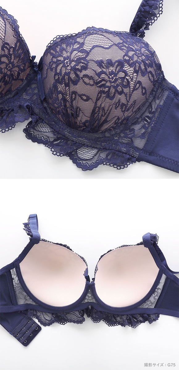 パンキュート フリルドーリィ ブラセット GHI65-95 大きいサイズ グラマー 盛り ブラジャー ショーツ セット 脇寄せ PANCUTE