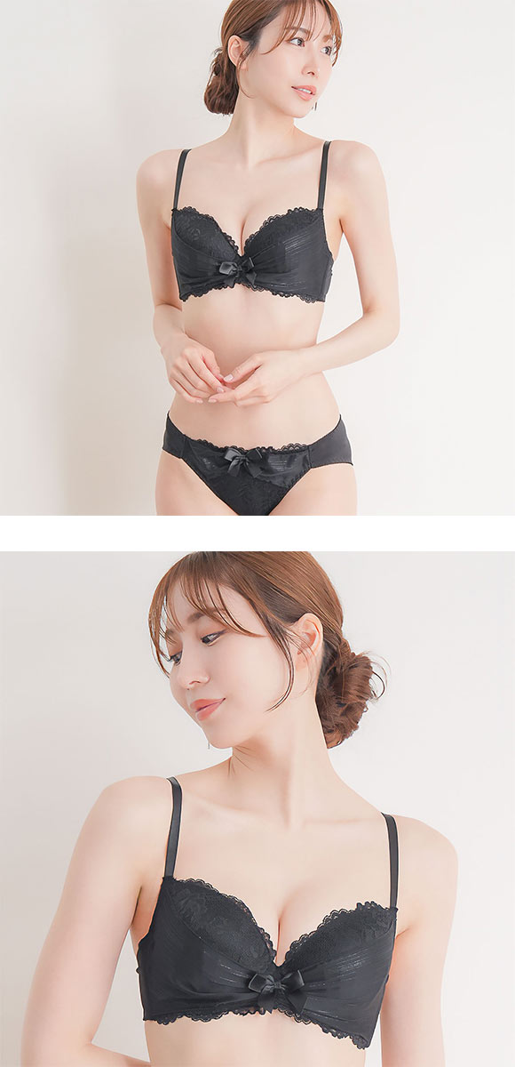 エレガント ラメジョーゼットレース ブラセット GHI65-95 大きいサイズ グラマー 盛り胸 谷間 ブラジャー ショーツ Elegante