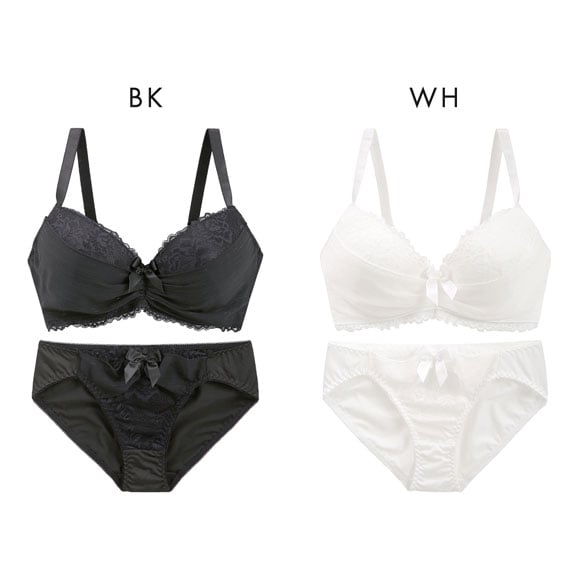 エレガント ラメジョーゼットレース ブラセット GHI65-95 大きいサイズ グラマー 盛り胸 谷間 ブラジャー ショーツ Elegante