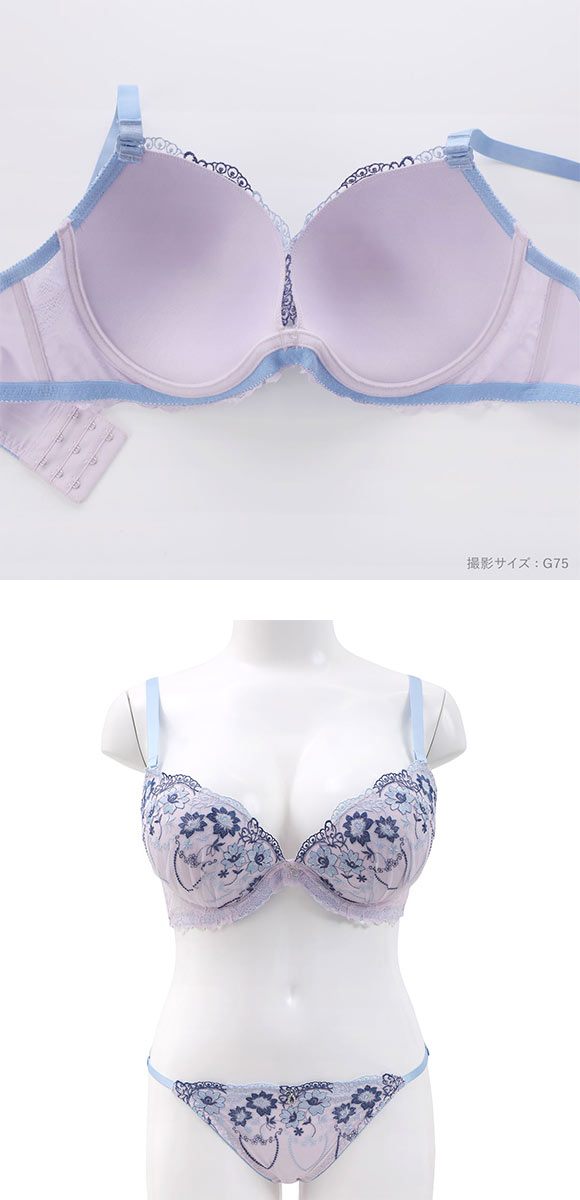 エレガント パピヨンフルール ブラセット CDEF80-95 大きいサイズ グラマー 谷間 まる胸 ブラジャー ショーツ Elegante