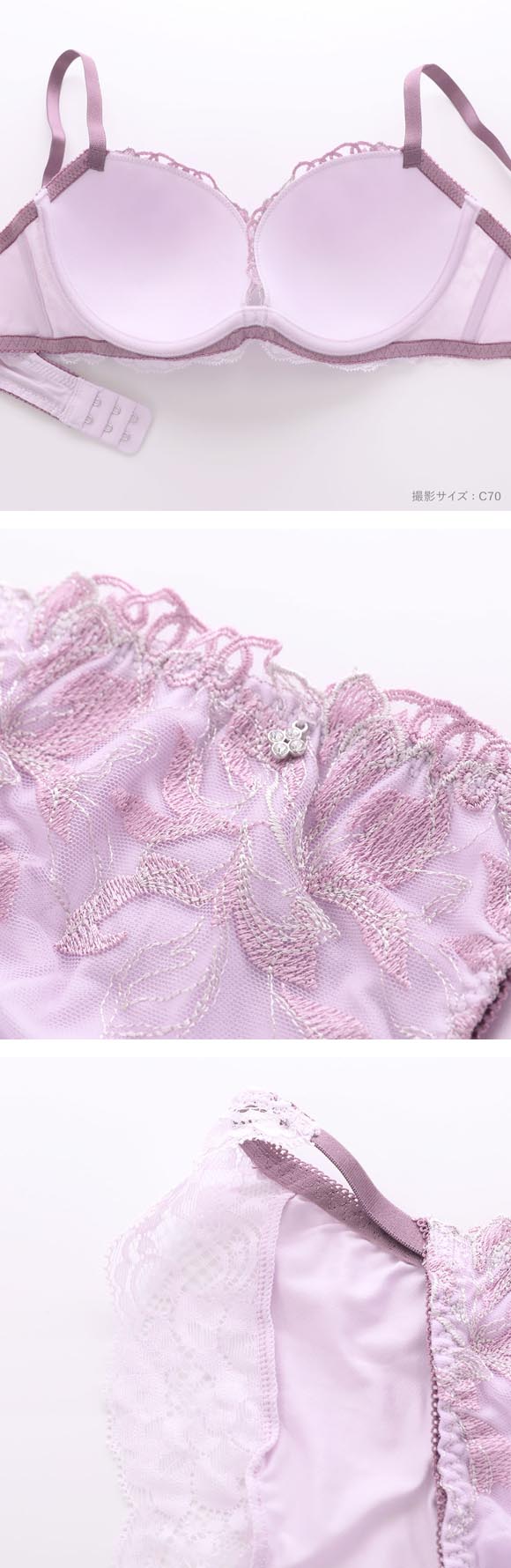 エレガント フローラル刺繍レース ブラセット ABCDEF 大きいサイズ ブラジャー ショーツ セット Elegante 下着