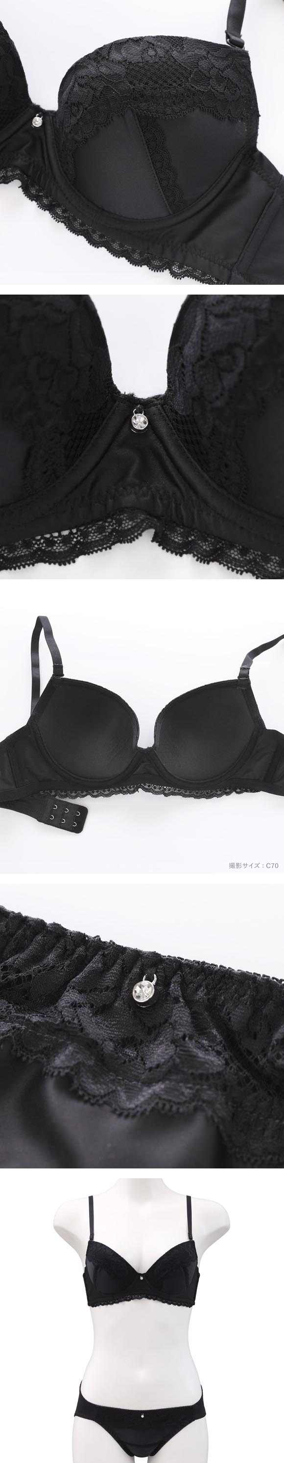 エレガント マットサテンレース ブラセット ABCDEF 大きいサイズ グラマー ブラジャー ショーツ セット Elegante 下着