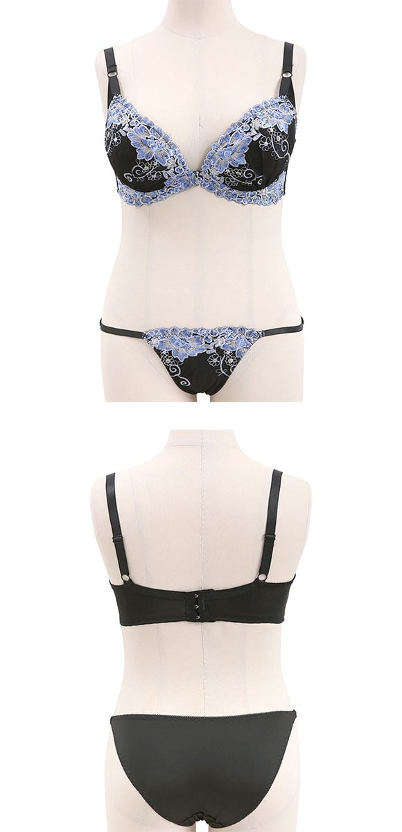 エレガント 脇肉を谷間に変える脇高ブラ ダリアレース ブラセット GHI65-95 大きいサイズ 脇寄せ 盛り 美胸補正 育乳 Elegante