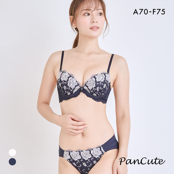 パンキュート ロージーレース ソフトワイヤー ブラセット ABCDEF らくちん 脇肉 谷間 盛り胸 美胸 寄せ PANCUTE