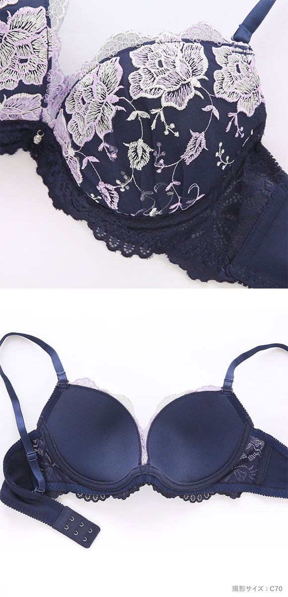 パンキュート ロージーレース ソフトワイヤー ブラセット ABCDEF らくちん 脇肉 谷間 盛り胸 美胸 寄せ PANCUTE