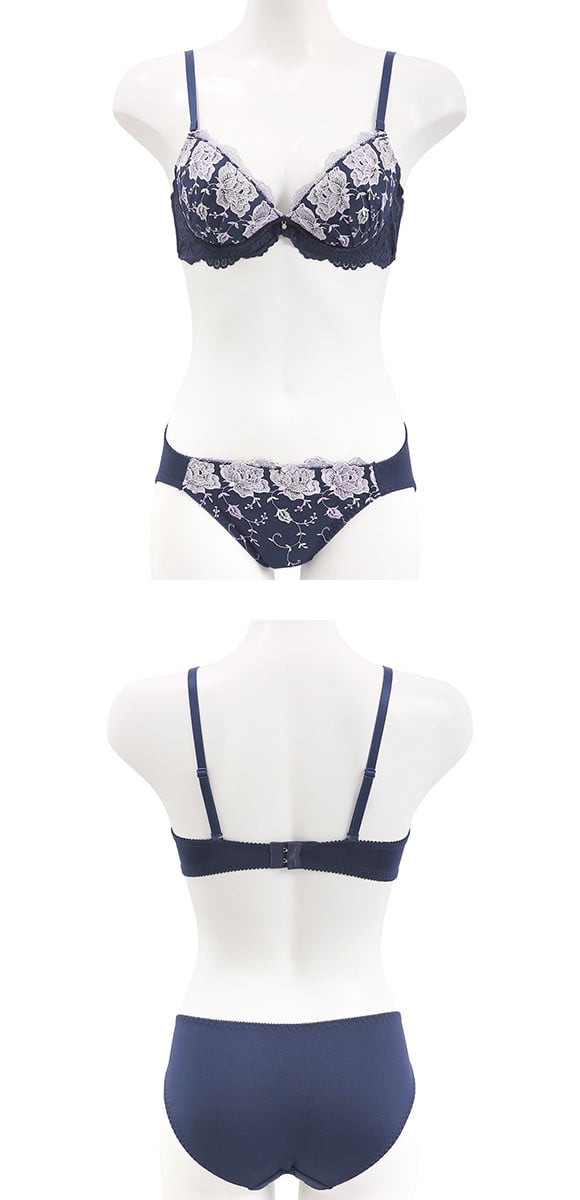 パンキュート ロージーレース ソフトワイヤー ブラセット ABCDEF らくちん 脇肉 谷間 盛り胸 美胸 寄せ PANCUTE