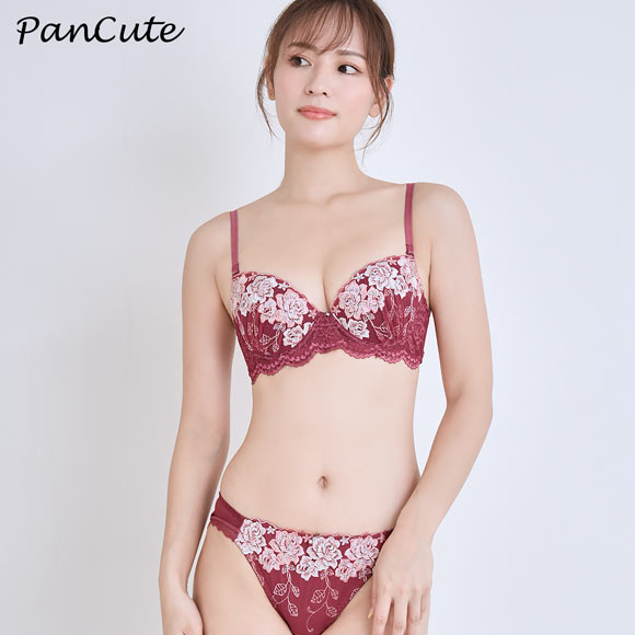 パンキュート らくちんソフトワイヤー グロッシーローズ ブラセット  