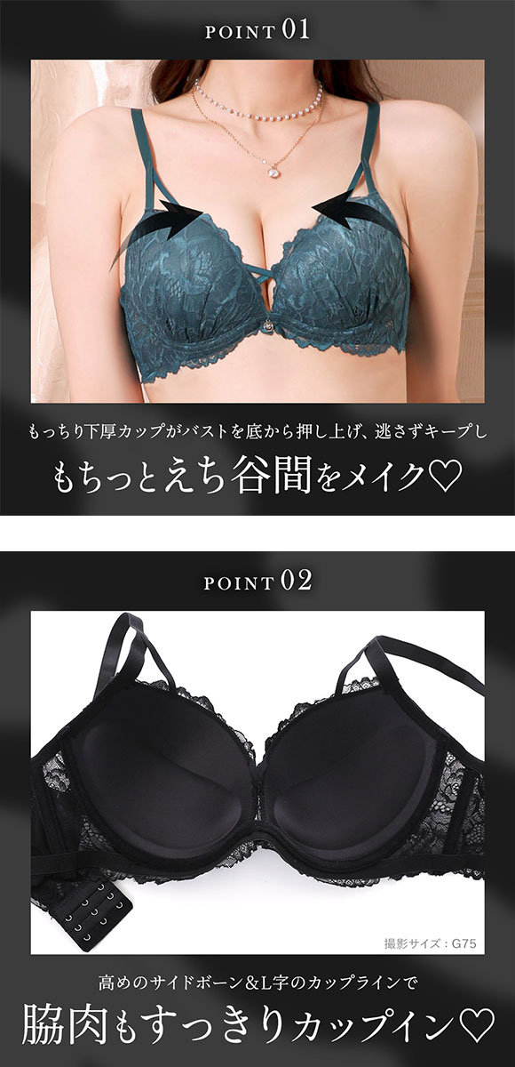 再販 エレガント 脇肉を谷間に変える脇高ブラ シャルムレーシークロス ソフトワイヤー ブラセット CDEF80-95 脇肉 グラマー 谷間  盛り胸 美胸 寄せ Elegant
