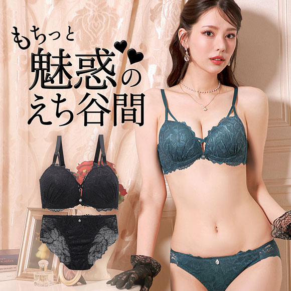 再販 エレガント 脇肉を谷間に変える脇高ブラ シャルムレーシークロス ソフトワイヤー ブラセット GHI65-95 脇肉 グラマー らくちん 盛り胸 美胸 寄せ Elegante