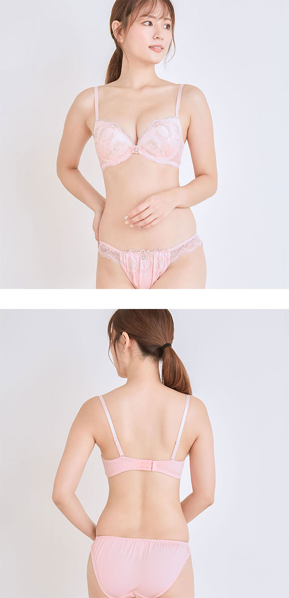 エレガント ロマンティックバニー ブラセット ABCDEF 大きいサイズ グラマー 脇高 谷間 寄せ 盛り胸 ブラジャー ショーツ Elegante