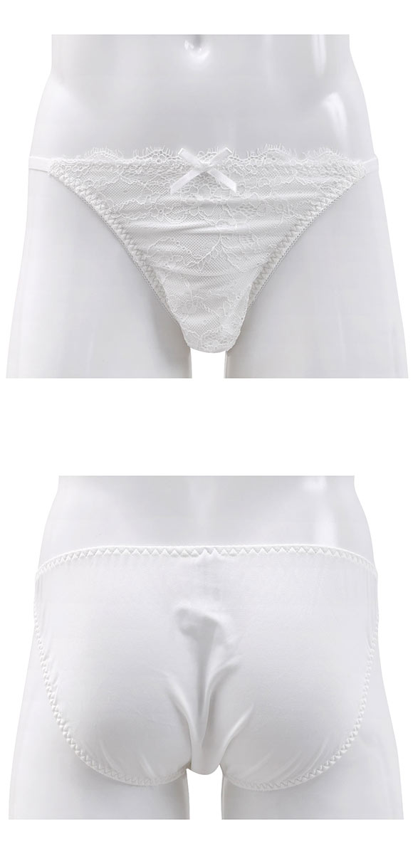 エレガント フロントリボン×アイラッシュ メンズ体型用ショーツ M-4L 大きいサイズ MTF GID FTM トランスジェンダー LGBT Elegante