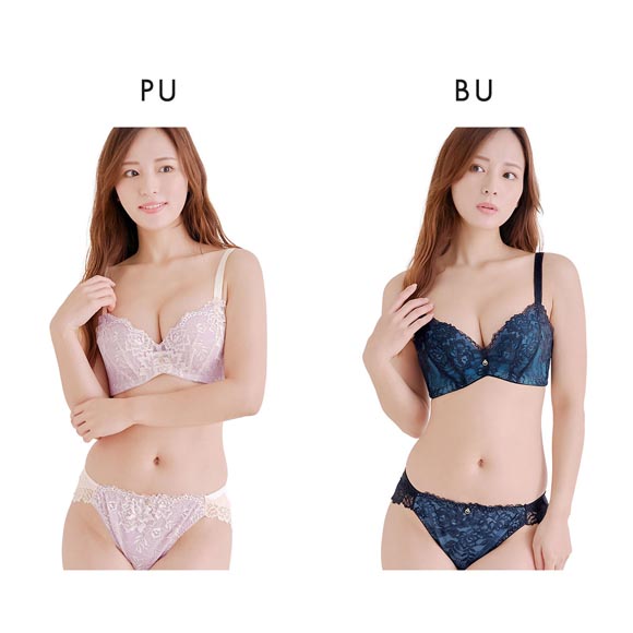 Furaha Bra ブラセット レース GHI65-90 大きいサイズ グラマー 盛り ブラジャー ショーツ セット 下着