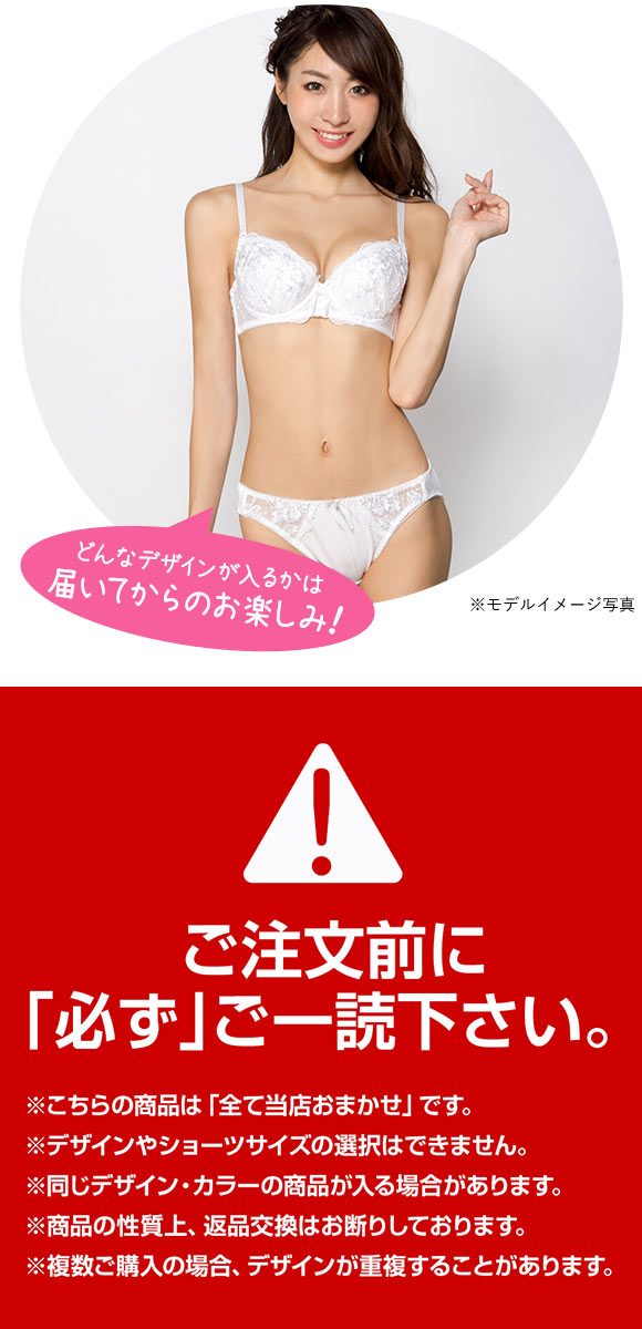 グラマーサイズ お得 福袋 おまかせ レース ブラ＆ショーツ 3組セット CDEFカップ