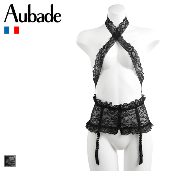 オーバドゥ Aubade Boite a Desir Lace Waist Cincher and Suspenders ガーターベルト